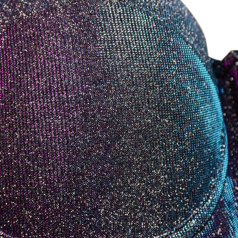 ELLACCI Women's Shiny Bustier Crop Top Sexy Prom Corset Top Bra Gradient Purple Medium - Image 5